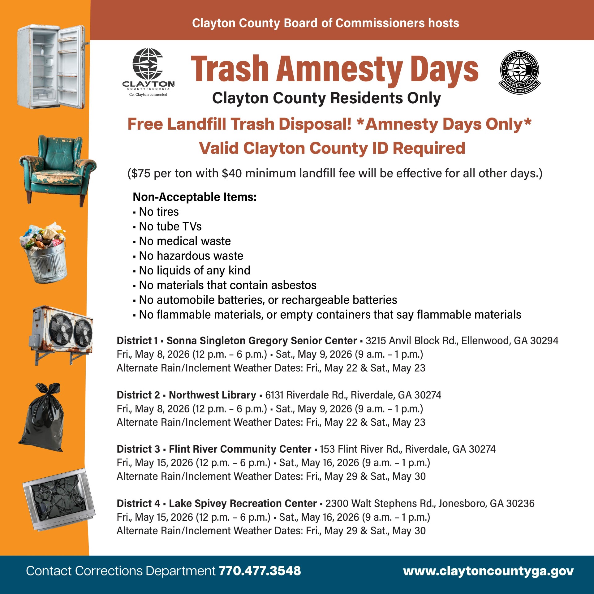 board of commissioners trash amnesty flyer